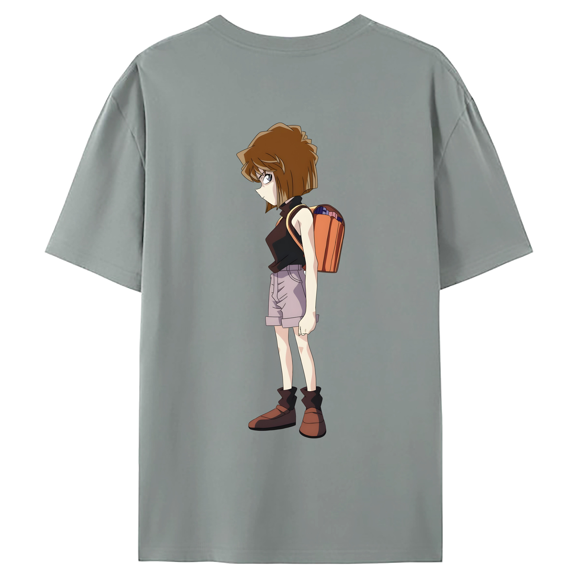 （画像用） 名探偵コナン 灰原 哀 はいばら あい Detective Conan Anita Hailey、Vi Graythorn Haibara Ai 綿100％ メンズ半袖Tシャツ（バックプリント） 通気性